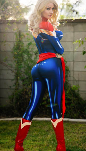 captain marvel spandex suit
